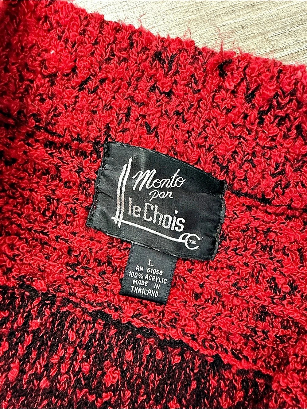 Red Wool Cardigan - Picture 3 of 3